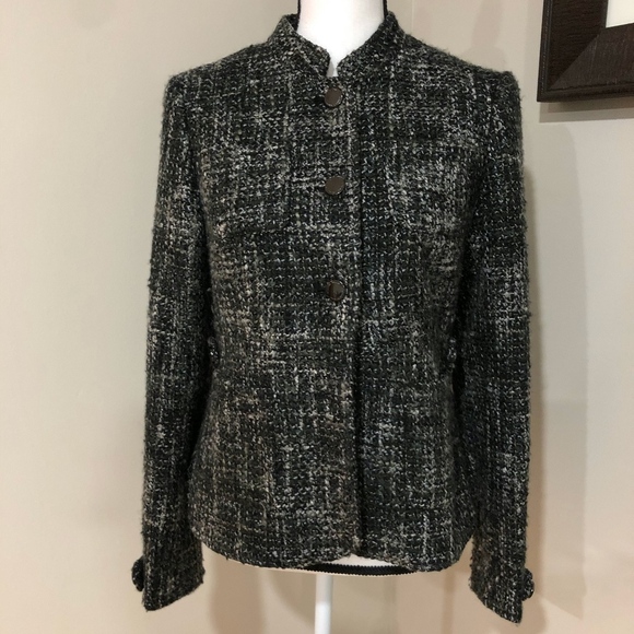 *ADRIENNE VITTADINI* Gray Tweed Wool Blend Jacket - Picture 1 of 7
